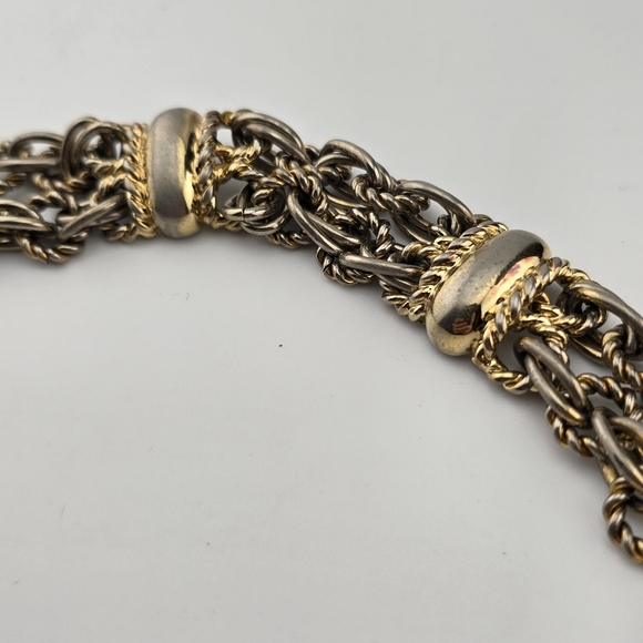 Givenchy Gold Tone Multi-Strand Chain Bracelet 10" Designer Logo Jewelry - Picture 11 of 12